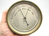 19th century aneroid barometer commemorating Truro Born explorer, Richard Lemon Lander